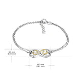 Infinity Bracelet Sterling Silver Adjustable Chain Link Bracelets