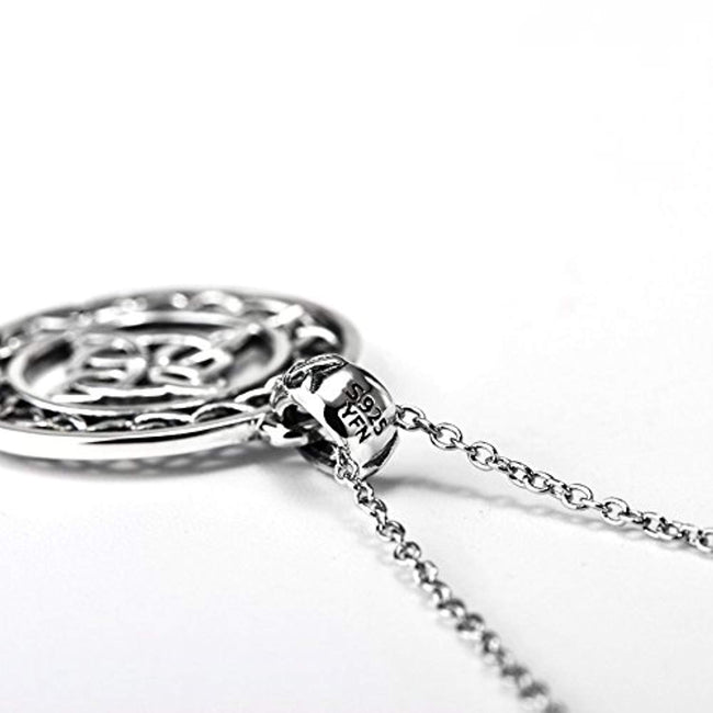 Celtic Knot Luck Vintage Sterling Silver Pendant Necklace 18"