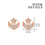Rose Gold 925 Sterling Silver Stud Earrings Jewelry for Women(Cubic Zirconia Earrings)