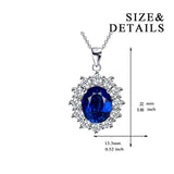 925 Sterling Silver Blue Cubic Zirconial Leverback Necklace for Women For Girls