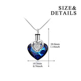 Love Heart URN Necklace Sterling Silver Heart Pendant Necklace with Crystal