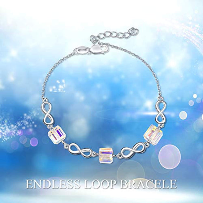 Sterling Silver Endless Love Series Adjustable Bracelet