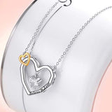 925 Sterling Silver Heart Cubic Zirconial Pendant 18" Necklace