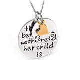 925 Sterling Silver Mom Child's Love Family Message Engraved Jewelry Heart Pendant Charm Necklace