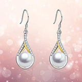 Infinity Earrings Sterling Silver Pearl Dangle Earrings