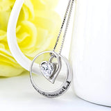 I Love You to The Moon and Back Sterling Silver Clear Crystal Infinity Heart Pendant Necklace 18"