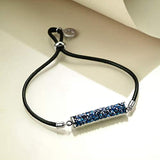 Strand Bolo Bracelet Adjustable Crystaldust Bracelet with Crystal Tube