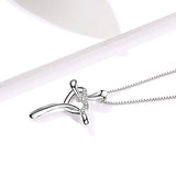 Cross Heart Pendant Women 925 Sterling Silver Polished Infinity Heart Necklace 18"