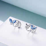 Sterling Silver Cuff Earrings Series with Crystal for Women Girls