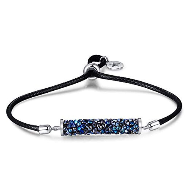 Strand Bolo Bracelet Adjustable Crystaldust Bracelet with Crystal Tube