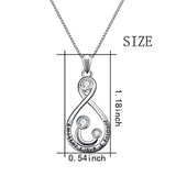 Mother and Child Infinity Love A Mother's Love is Forever Sterling Silver Pendant Necklace,18''