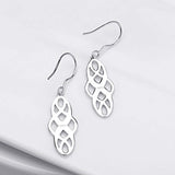 Silver Celtic Knot Dangle Earrings Sterling Silver Polished Good Luck IrishVintage Dangle Earrings Jewelry