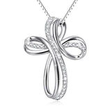 Sterling Silver Infinity Cross Pendant Necklace
