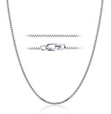 925 Sterling Silver 1 mm Box Chain Necklace