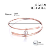 Wire Bangle Sterling Silver Single Freshwater Pearl Bracelets Wedding Bridesmaids Anniversary Gifts for Women
