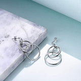925 Sterling Silver Polished Irish knot Circle Hoop Earrings