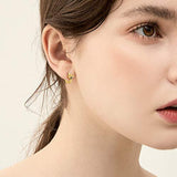 14k Gold Plated Hoop Cartilage Earrings Sterling Silver Bee Huggie Earrings for Women Girls Hypollergenic