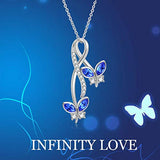 Butterfly Necklace Infinity Pendant with Blue Crystals,Butterfly Jewelry Gifts
