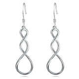 Twist Hoop Infinity Earrings Polish Finished  Earrings with French Fishhook for Women Girls