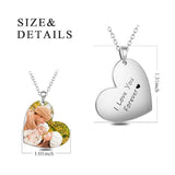 Love My Family-Stainless Steel Personalized Color Photo&Text Necklace Adjustable 16”-20”
