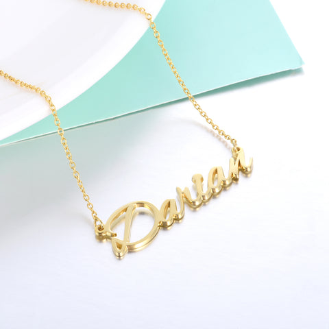 Darian - 925 Sterling Silver/10K/14K/18K Custom Name Necklace Adjustable 18”-20” - Yellow Gold Plated