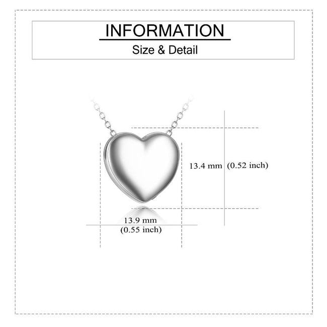 925 Sterling Silver Hold Loved Ones Heart Urn Necklace Pendant for Ashes Memorial Cremation Jewelry