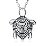 Turtle Necklace Sterling Silver with Cubic Zirconial Necklace 18" for Women Girls(Turtle)