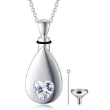 Cremation Jewelry 925 Sterling Silver Teardrop Urn Pendant Necklaces for Ashes Memorial Keepsake Jewelry for Women