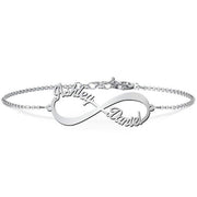 925 Sterling Silver Personalized Infinite Love Name Bracelet Length Adjustable 6”-7.5”