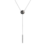 Y Drop Bar Necklace with Crystal Lariat Necklace
