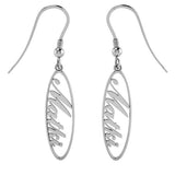 Copper/925 Sterling Silver Personalized Drop Name Earrings
