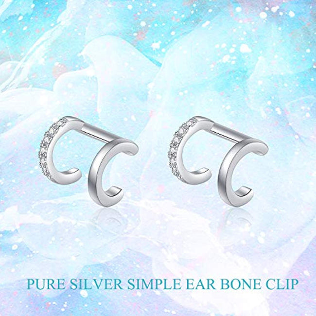 Cuff Earring for Women 925 Sterling Silver Ear Cartilage Clip Earrings for Women Girl