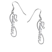 Copper/925 Sterling Silver PersonalizedInfinity Drop Name Earrings