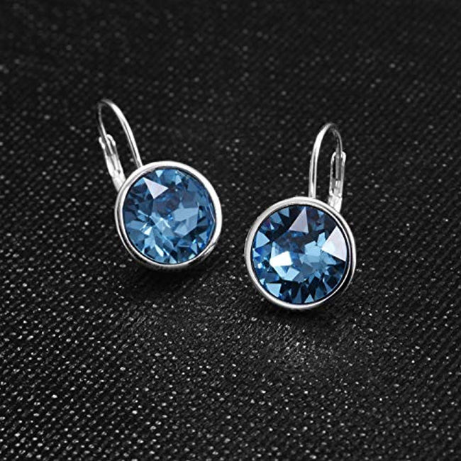 Bella Series Earrings Leverback Drop Pierced Earrings with Crystal crystal