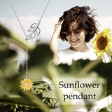 Sterling Silver Sunflower Necklace Series for Women Girls You are My Sunshine