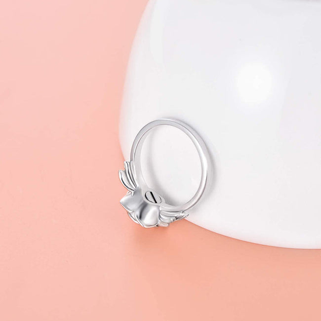 925 Sterling Silver Rose Flower Cremation Urn Ring Ashes Cremation Keepsake Ring Jewelry