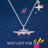 Airplane Pendant Necklace North Star Adjustable Necklace with Crystals, welry Stewardess Flight Attendant Traveler