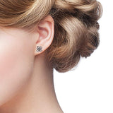 Celtic Knot Earring Vintage Sterling Silver Flower Women Stud Earrings 10mm