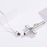 Cross Ashes Urn Necklace, Sterling Silver Urn Necklace Cremation Jewelry for Women
