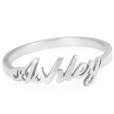 925 Sterling Silver Personalized Script Name Ring