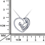 Mother and Child Infinity Love A Mother's Love is Forever Sterling Silver Pendant Necklace,18'''