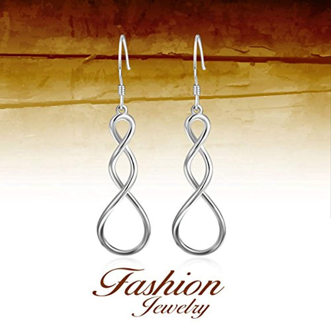 Twist Hoop Infinity Earrings Polish Finished  Earrings with French Fishhook for Women Girls