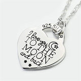 Sterling Silver I Love You to The Moon and Back Necklace 18"