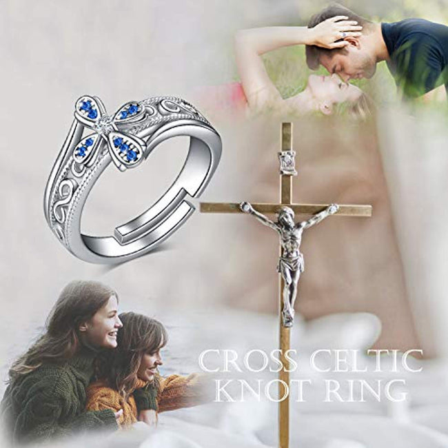 Celtic Knot Ring For Women Or Teen Girls Sterling Silver Adjustable Bands Ring