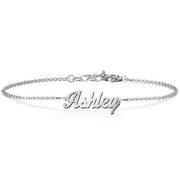 "Ashley"-925 Sterling Silver Personalized Name Bracelet Length Adjustable 6”-7.5”