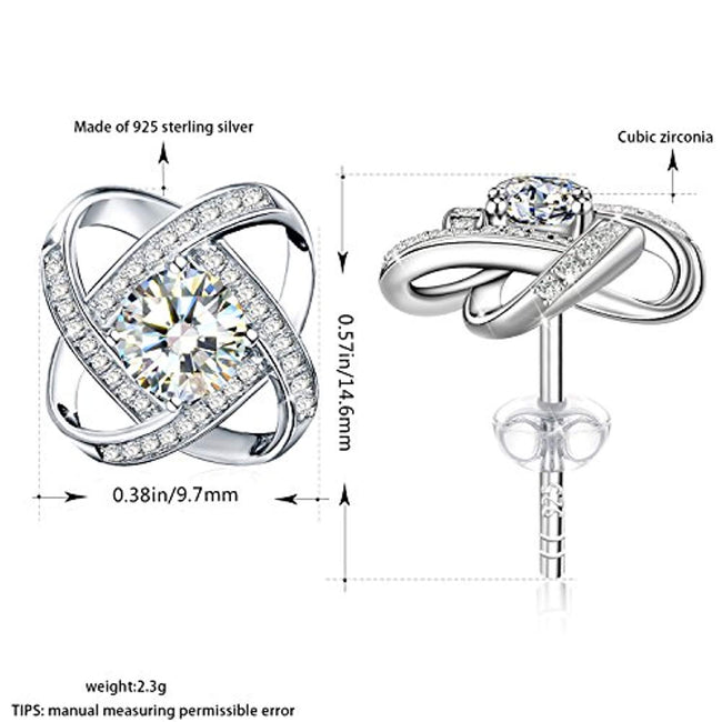 Jewelry Mother's Day Gifts Packing Women 925 Sterling Silver Oval Cut Blue Cubic Zirconia Small Stud Earrings