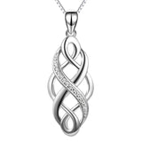 Irish Celtic Knot Pendant Necklace Infinity Love Sterling Silver Cubic Zirconia Jewelry 18" Infinity Love Necklace