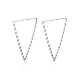 925 Sterling Silver Circle Endless Hoop Earrings for Women Girls triangle hoop earrings