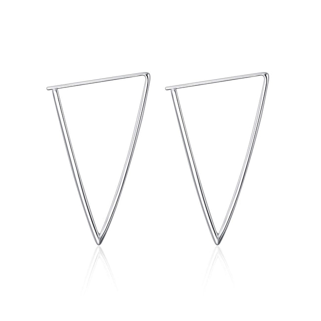 925 Sterling Silver Circle Endless Hoop Earrings for Women Girls triangle hoop earrings