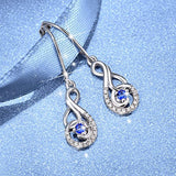 Infinity Love Flower Earrings Dangle Drop Earrings 925 Sterling Silver